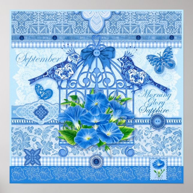 Birth Blume und Gem September Birdcage Poster (Vorne)