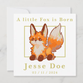 Birth Boy and Girl card, little Fox