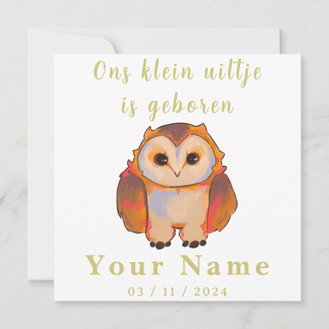 Birth Boy and Girl, sweet little Owl (Vorderseite)