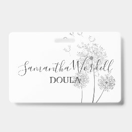 Birth Doula Midfrau Illustrierte Blume Ausweis