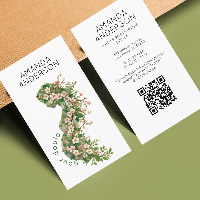 Birth Doula Midwife Pregnancy Birth Coach Qr Code Visitenkarte (Von Creator hochgeladen)