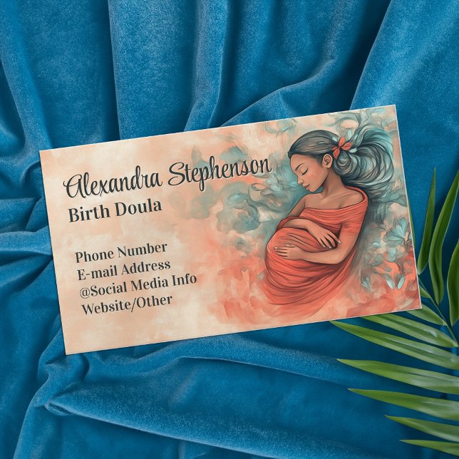 Birth Doula Mother Baby Art Natural Birthing  Visitenkarte (birth doula business cards
)