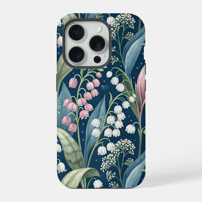 Birth Flower Botanical Design iPhone 15 Pro Hülle (Rückseite)