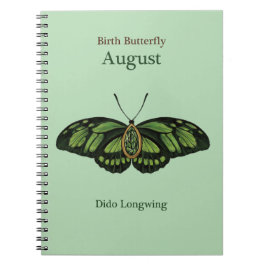 Birth Gemstone Butterfly (August) - Dido Longwing Notizblock