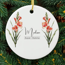 Birth Month Blume August Gladiolus Ornament