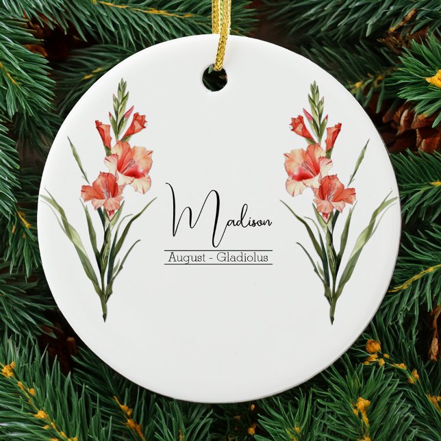 Birth Month Blume August Gladiolus Ornament (Von Creator hochgeladen)
