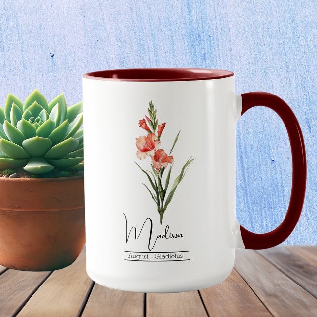 Birth Month Blume August Gladiolus Tasse (Von Creator hochgeladen)