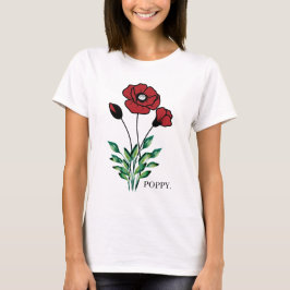 Birth Month Blume August Poppy T-Shirt