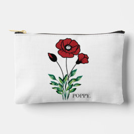 Birth Month Blume August Poppy Zubehörtasche