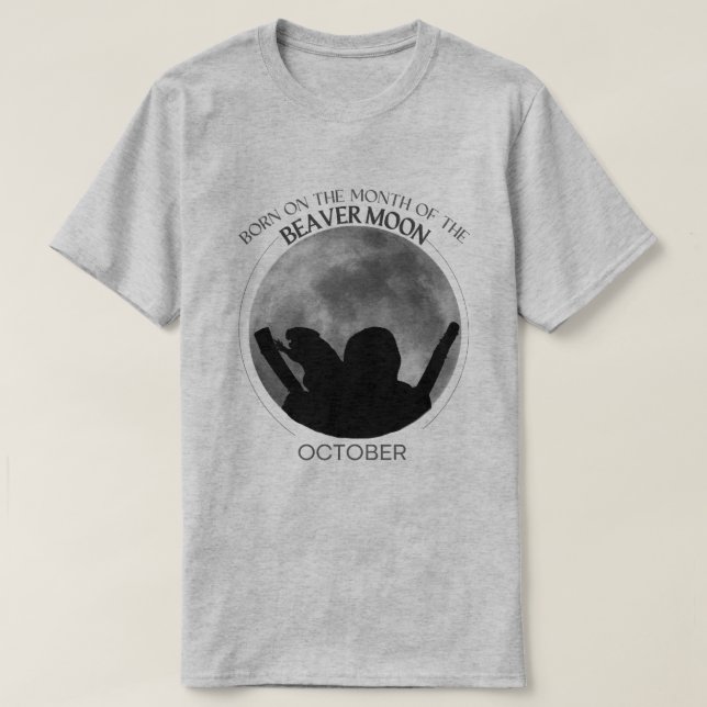 Birth Moon T - Shirt Design Oktober |Biaver Moon (Design vorne)