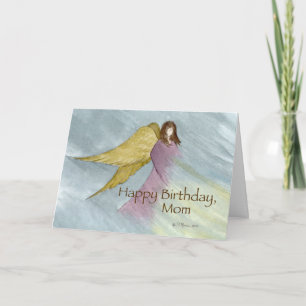 Birth Mother Angel Birthday Blue Karte