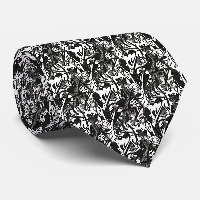 Birth of the Wolves Art Pattern Neck Tie Krawatte (Gerollt)