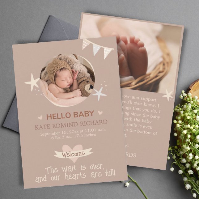 Birth Stat Baby Birth Announcement Foto Vielen Dan Ankündigung (Von Creator hochgeladen)