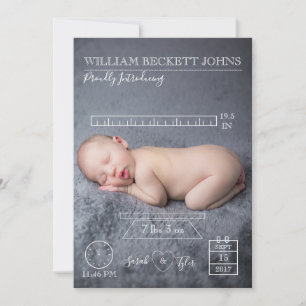 Birth Stats Foto Geburtsankündigung Ankündigung