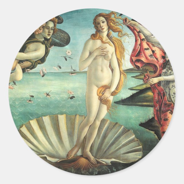 Birth Venus Botticelli Runder Aufkleber (Vorderseite)