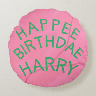 Birthdae Cake Pouf Pillow Rundes Kissen