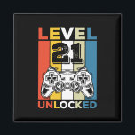 Birthday 21st Level Unlocked 21 Gaming Vintage Magnet<br><div class="desc">Birthday 21st Level Unlocked 21 Gaming Vintage</div>