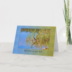Birthday, 80th, Tricolored Heron, Reflektionen Karte