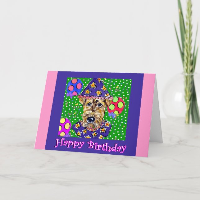 Birthday Airedale Karte (Vorderseite)