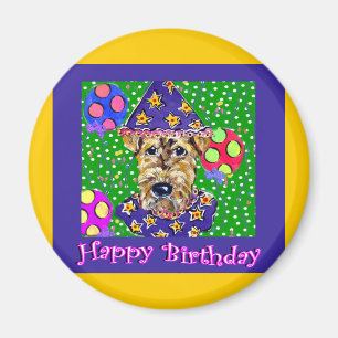 Birthday Airedale Magnet