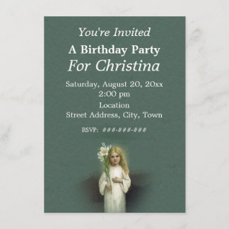 Birthday Angelic Viktorianisch Blond Girl Einladung