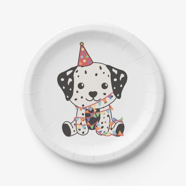 Birthday Animal Niedlich Dalmatiner Kindergeburtst Pappteller (Vorderseite)