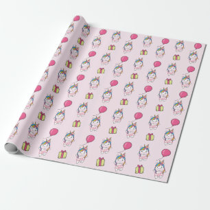 Birthday Animal Niedlich Unicorn Kindergeburtstag Geschenkpapier