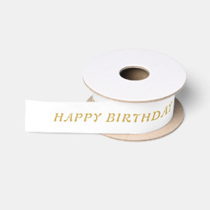 Birthday Antique Gold Band mit Namen Satinband