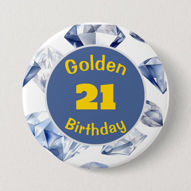 Birthday April Birthstone Custom Button (Vorderseite)