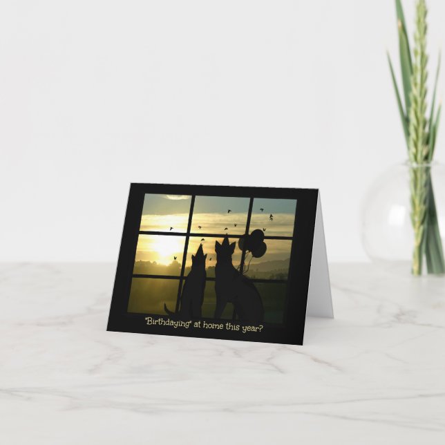 Birthday at Home Corona Virus Funny Support Karte (Vorderseite)