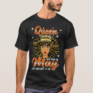 Birthday Awesome Black Queen Born In May Black Wom T-Shirt