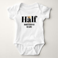 Birthday Baby Gold Crown Halbpension Baby Bodysu