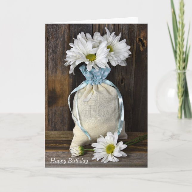 Birthday bag of daisies karte (Vorderseite)