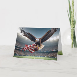 Birthday Bald Adler mit Fußball Karte
