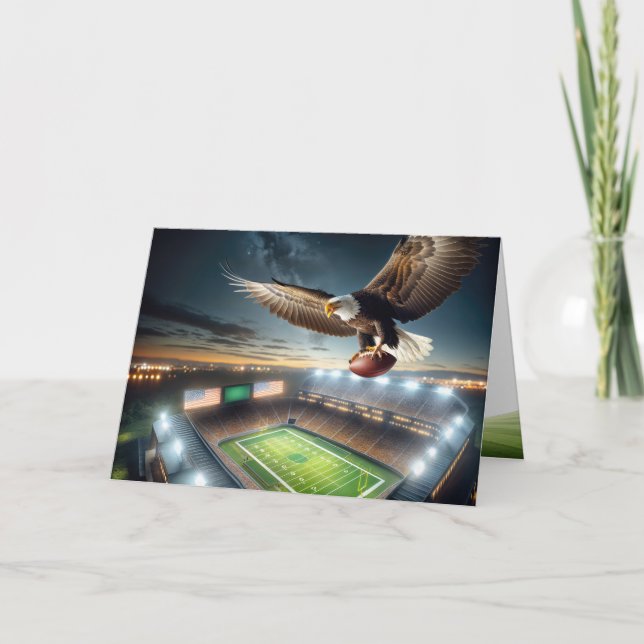 Birthday Bald Adler mit Fußball Karte (Vorderseite)