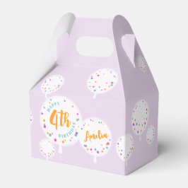 Birthday Ballons anpassbare Gefälligkeitsbox lilac Geschenkschachtel
