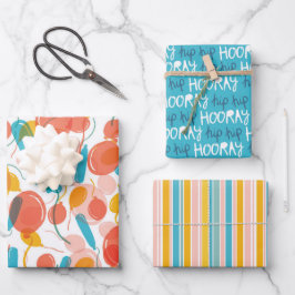 Birthday Balloon Angesagt Angesagt Hooray Geschenkpapier Set