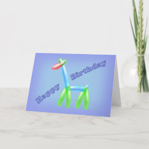 Birthday Balloon Giraffe Card Karte