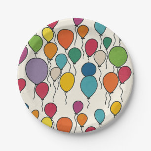 Birthday Balloon Watercolor Pappteller