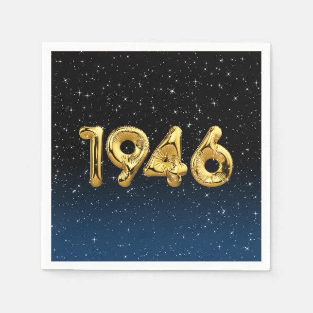 Birthday Balloons 1946 in Stars Napkins Serviette (Vorderseite)