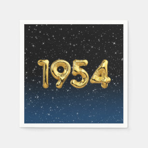Birthday Balloons 1954 in Stars Napkins Serviette