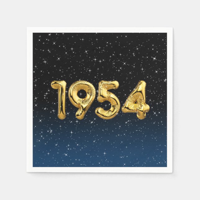Birthday Balloons 1954 in Stars Napkins Serviette (Vorderseite)