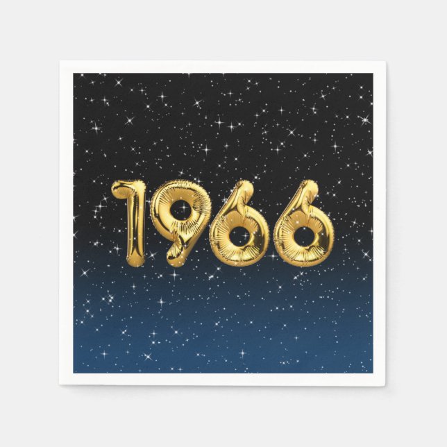Birthday Balloons 1966 in Stars Napkins Serviette (Vorderseite)