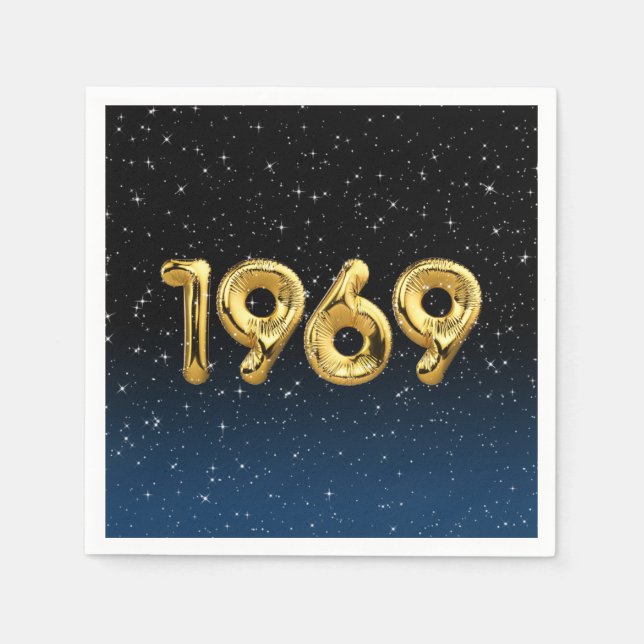 Birthday Balloons 1969 in Stars Napkins Serviette (Vorderseite)
