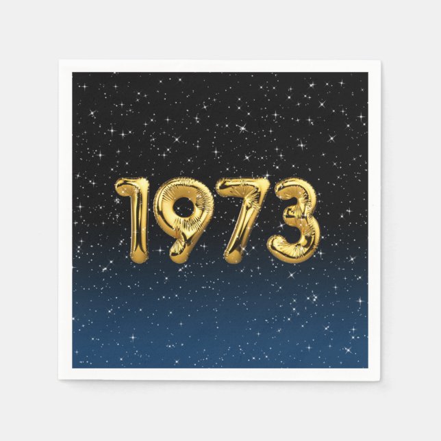 Birthday Balloons 1973 in Stars Napkins Serviette (Vorderseite)