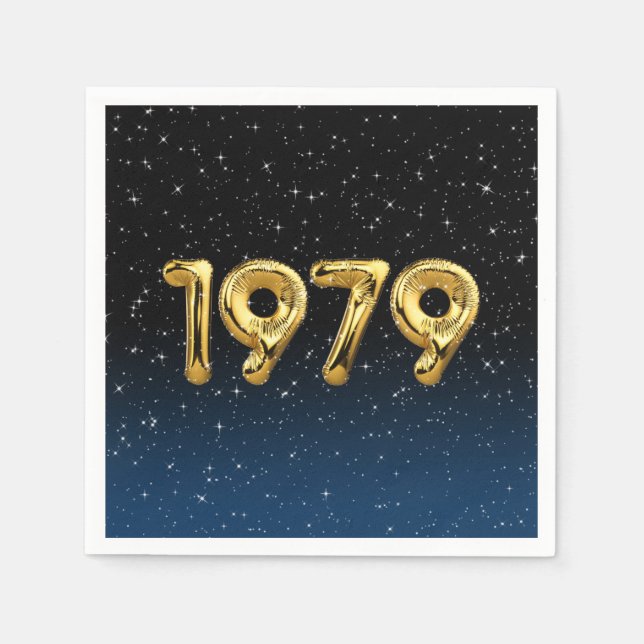 Birthday Balloons 1979 in Stars Napkins Serviette (Vorderseite)