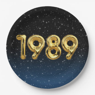 Birthday Balloons 1989 in Stars Pappteller