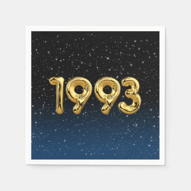 Birthday Balloons 1993 in Stars Serviette (Vorderseite)