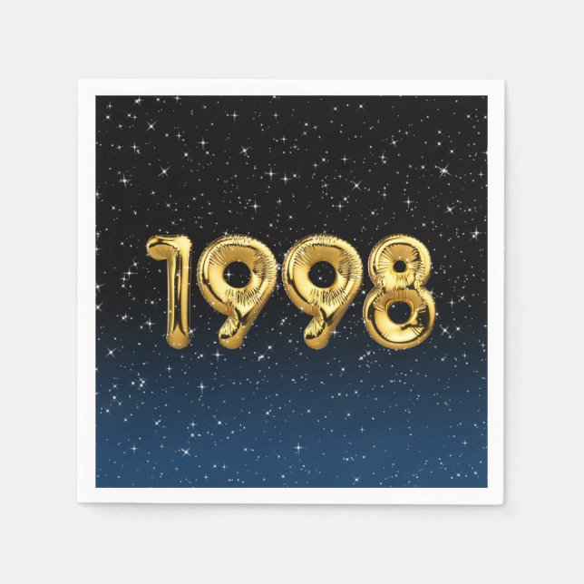 Birthday Balloons 1998 in Stars Serviette (Vorderseite)