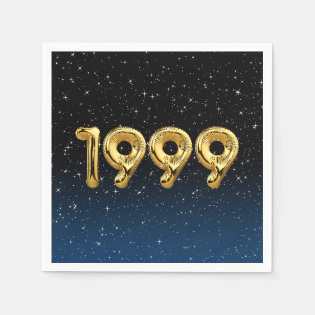 Birthday Balloons 1999 in Stars Serviette (Vorderseite)